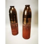 Pair of 1950's glazed terracotta urns.