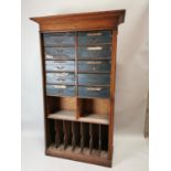 Early 20th C. oak library book case.