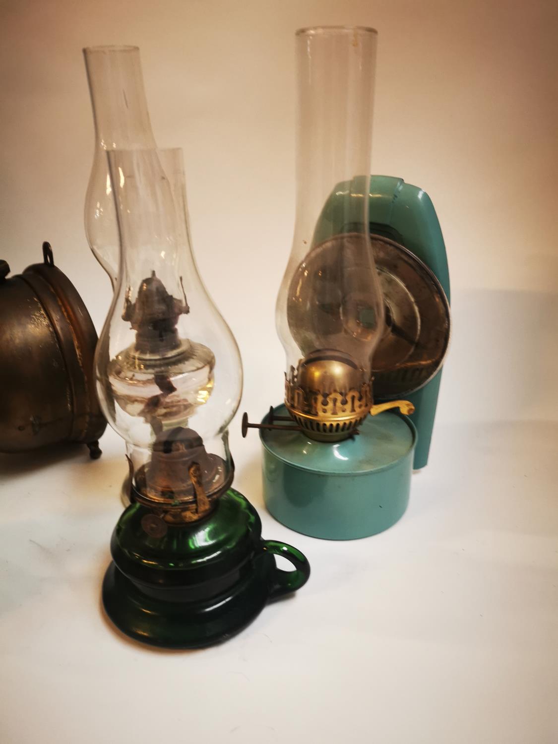 Collection of early 20th C. thumb lamps and a tilly lamp. - Image 3 of 4