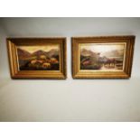 Two 19th. C. gilt framed Oil on canvas.