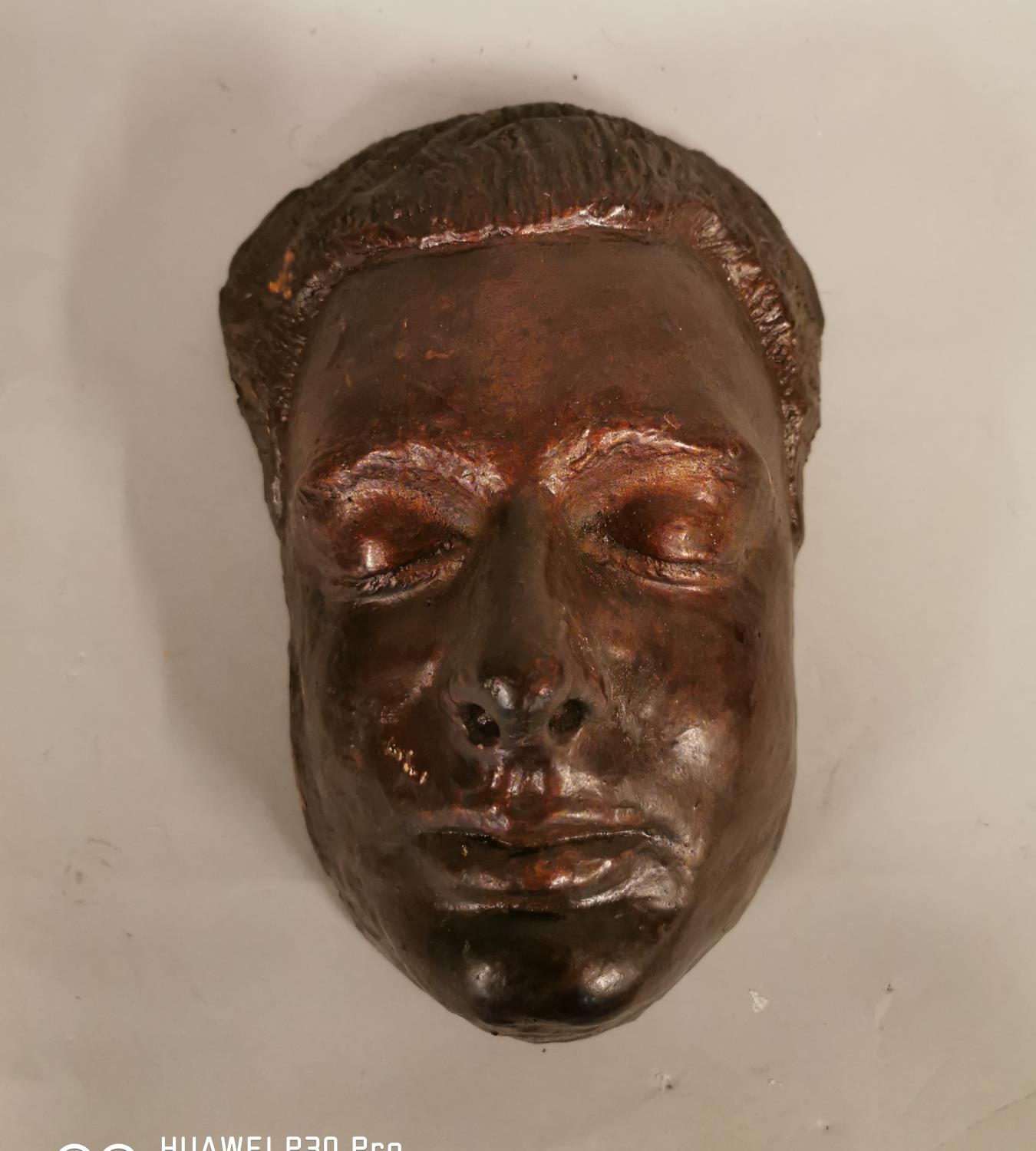 Early 20th C. death mask. - Image 4 of 5