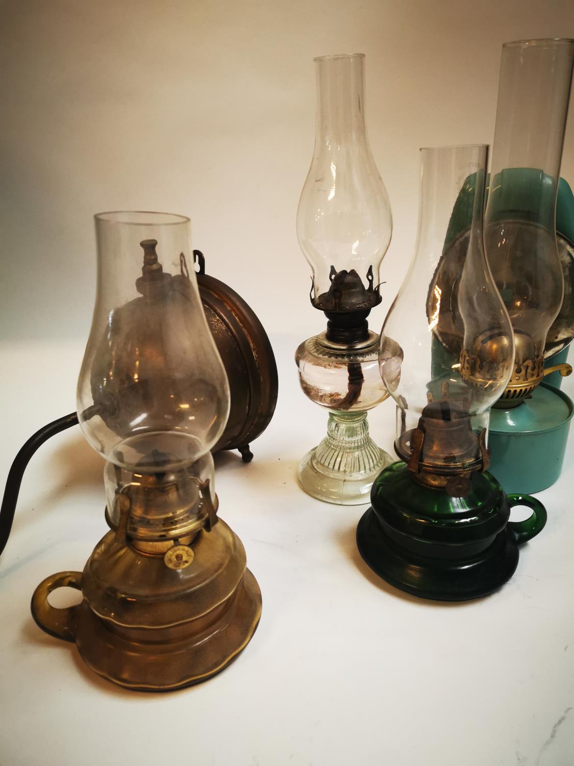 Collection of early 20th C. thumb lamps and a tilly lamp. - Image 2 of 4