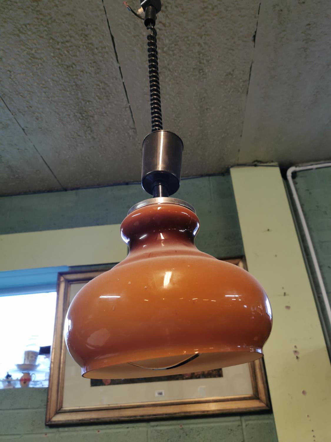 1970's adjustable hanging light fitting.