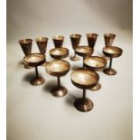 Collection of thirteen silver plate goblets.