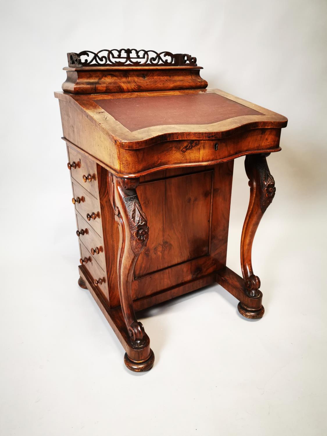 Victorian walnut davenport.