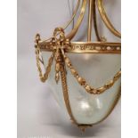 Gilded brass hall lantern.