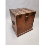 Early 19th C. oak metal bound Estate trunk.