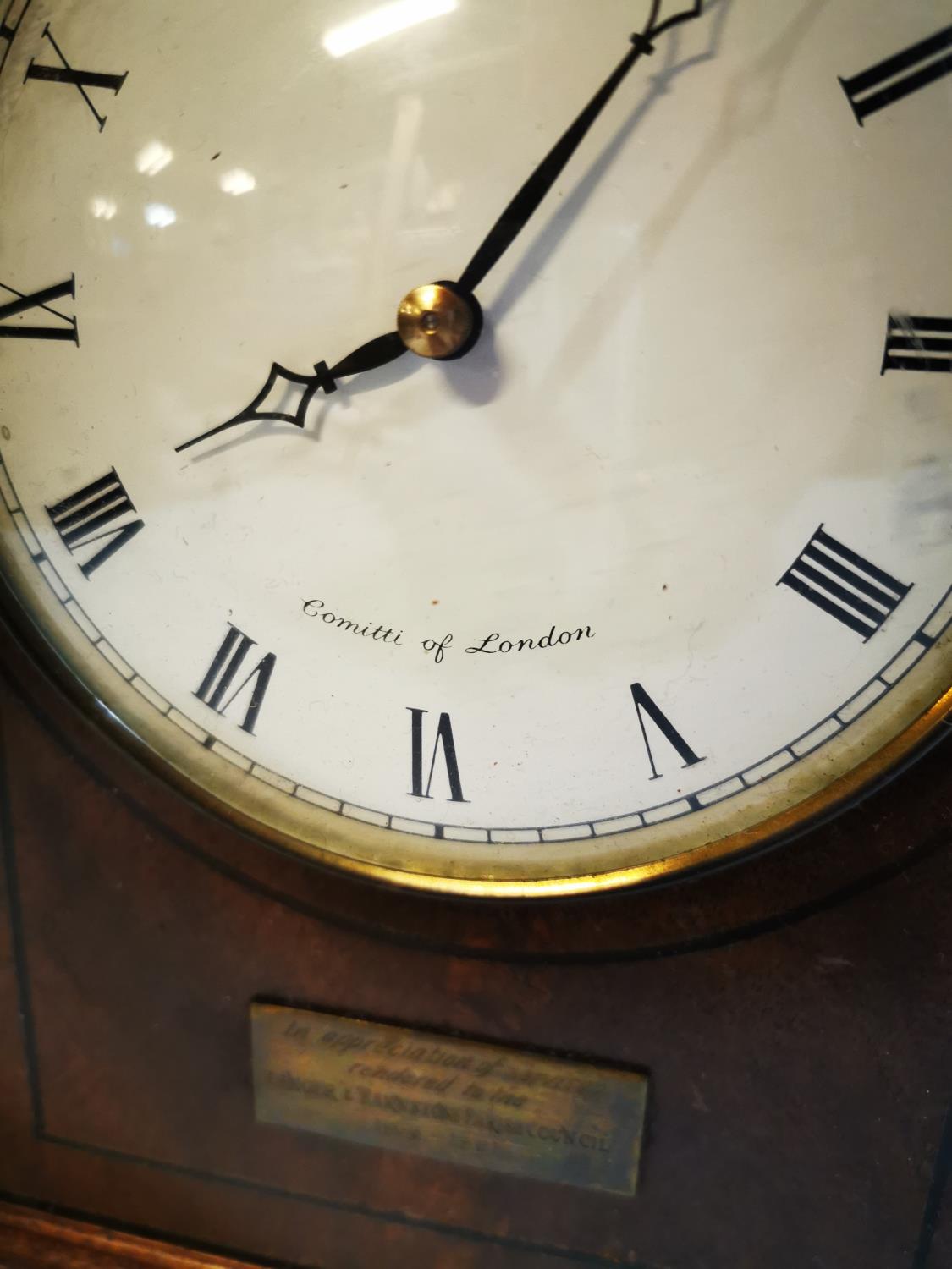 Edwardian inlaid mahogany mantle clock - Image 2 of 6