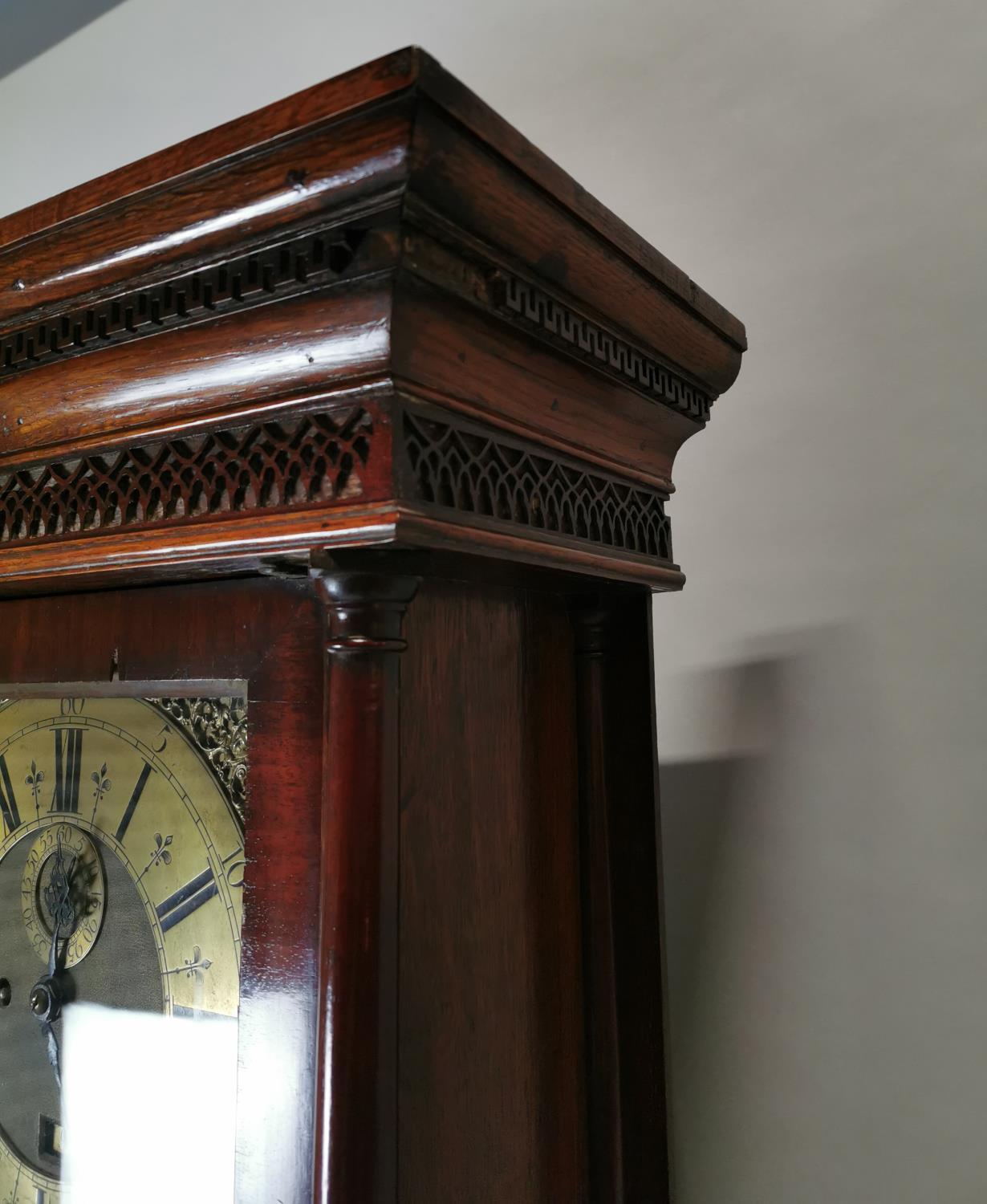 Georgian mahogany and oak Grandfather clock - Image 7 of 9