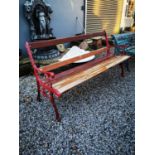 Decorative cast iron bench.