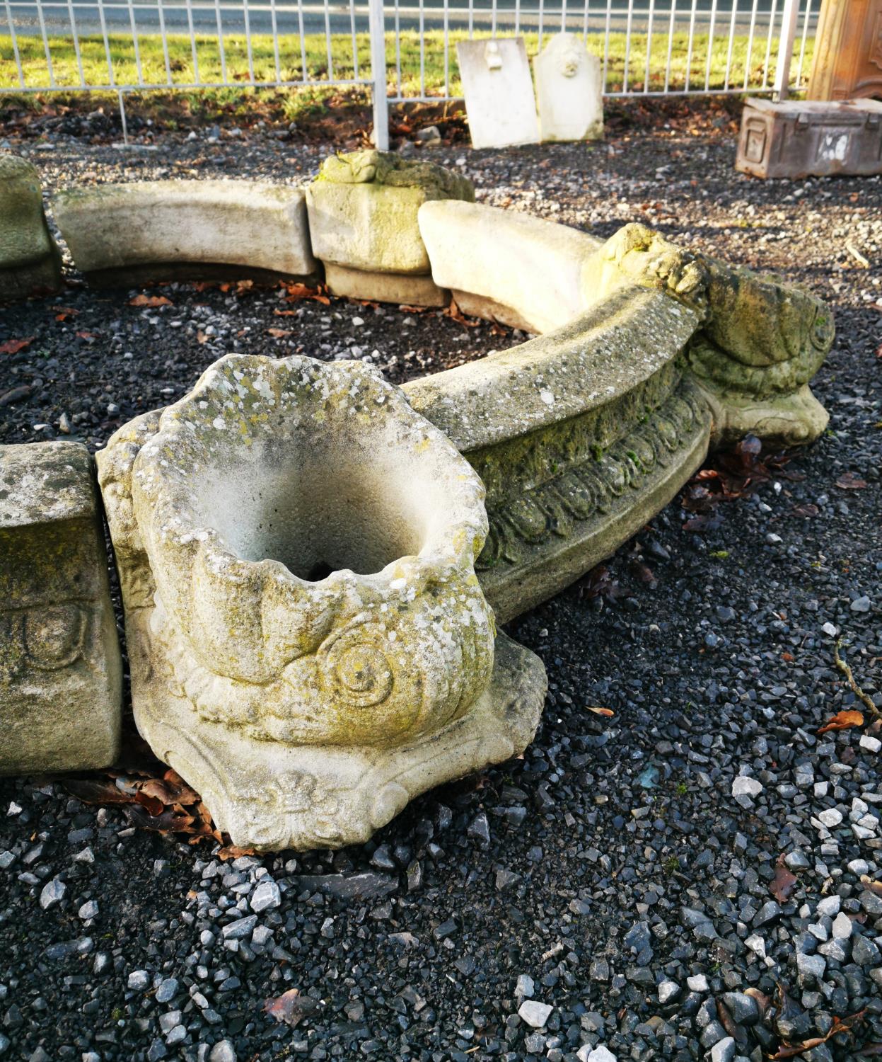 Early 20th C. composition pond. - Image 2 of 3