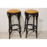 Pair of bentwood high stools.