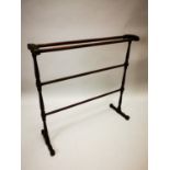 Edwardian mahogany towel rail.