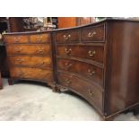 Pair of mahogany chest of drawers.