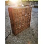 Early 20th C. oak bank of drawers.