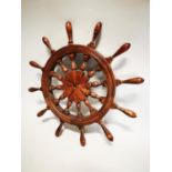 Mahogany ship's wheel