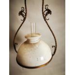 19th C. brass hanging light.