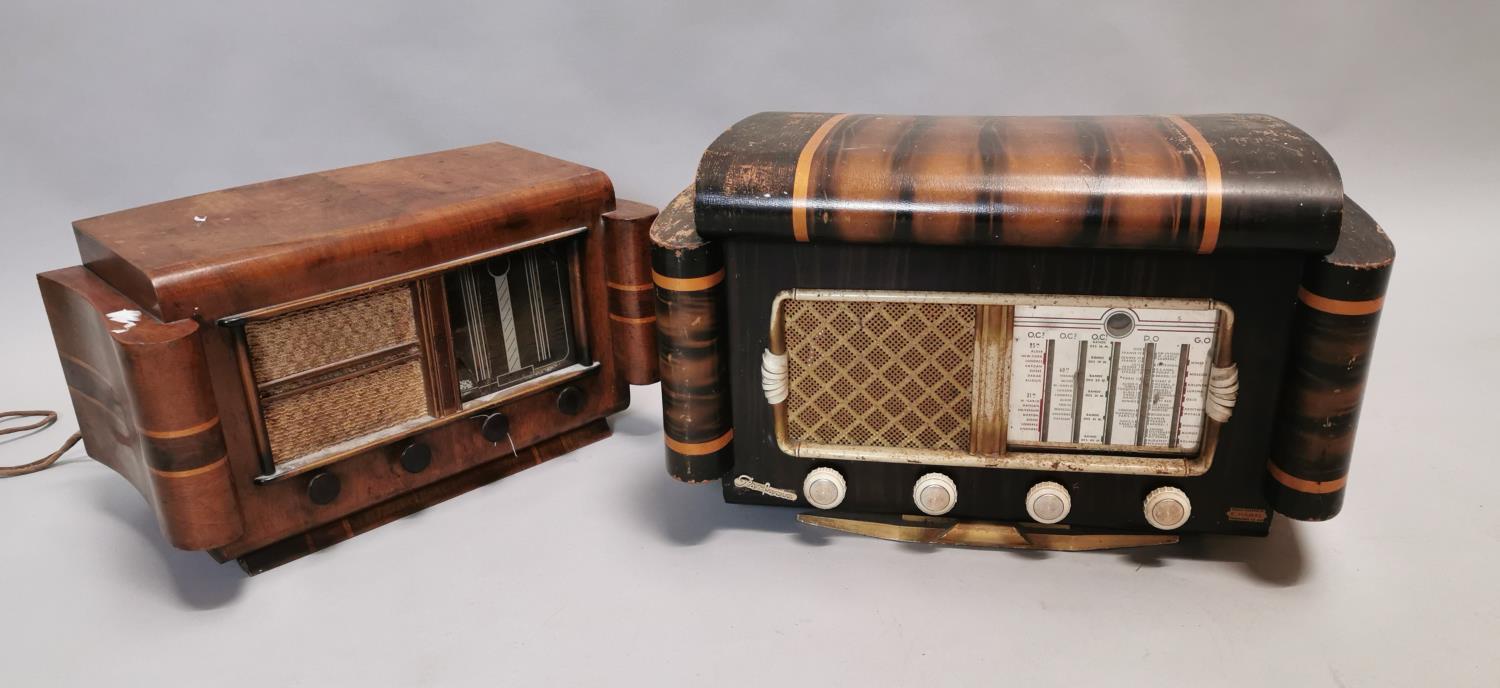 Two Art Deco radios.