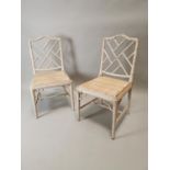 Pair of early 20th C. painted bamboo chairs