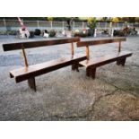 Pair of early 20th C. pine benches.