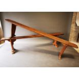 Pair of 19th C. elm benches.