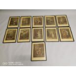 Set of eleven Cries of London framed prints