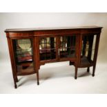 Edwardian mahogany inlaid side cabinet.