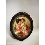 Framed coloured print of Mother and Child.