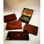 Collection of five jewellery boxes.