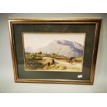 19th C. watercolour Mountain Scene.