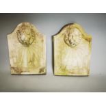 Pair of early 20th C. composition wall sundials
