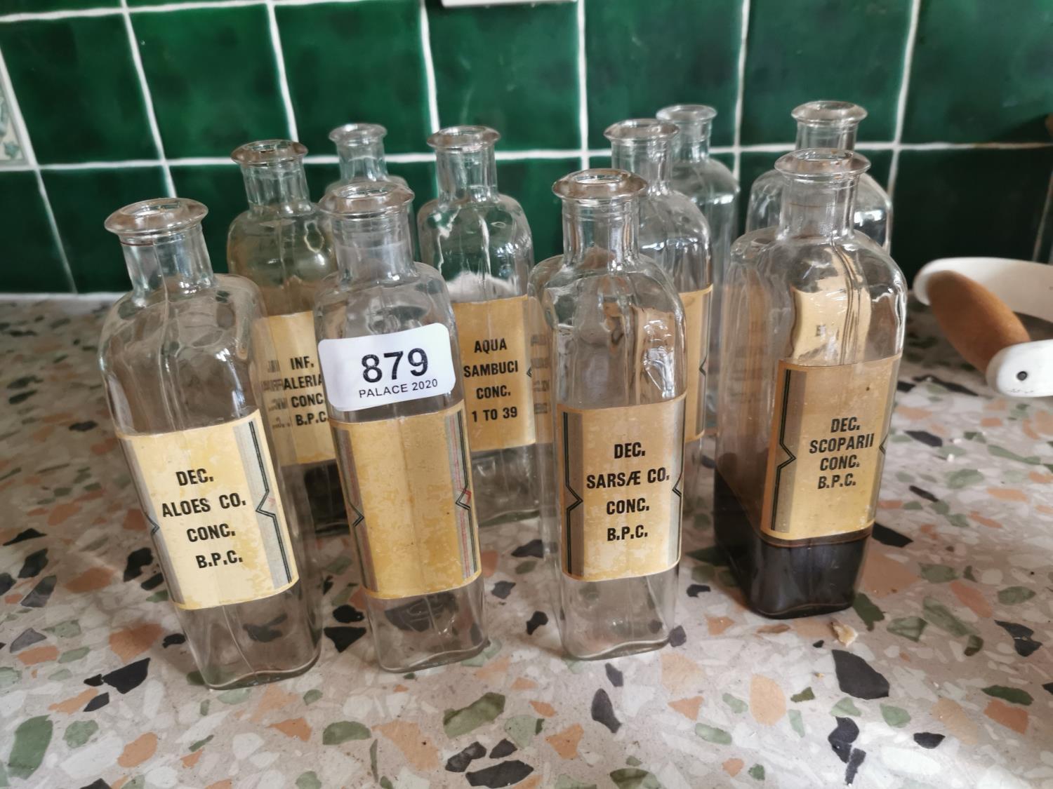 Collection of ten Chemist's bottles.