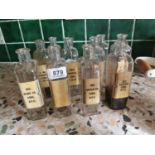 Collection of ten Chemist's bottles.