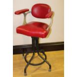 Childs leather Barbers chair.