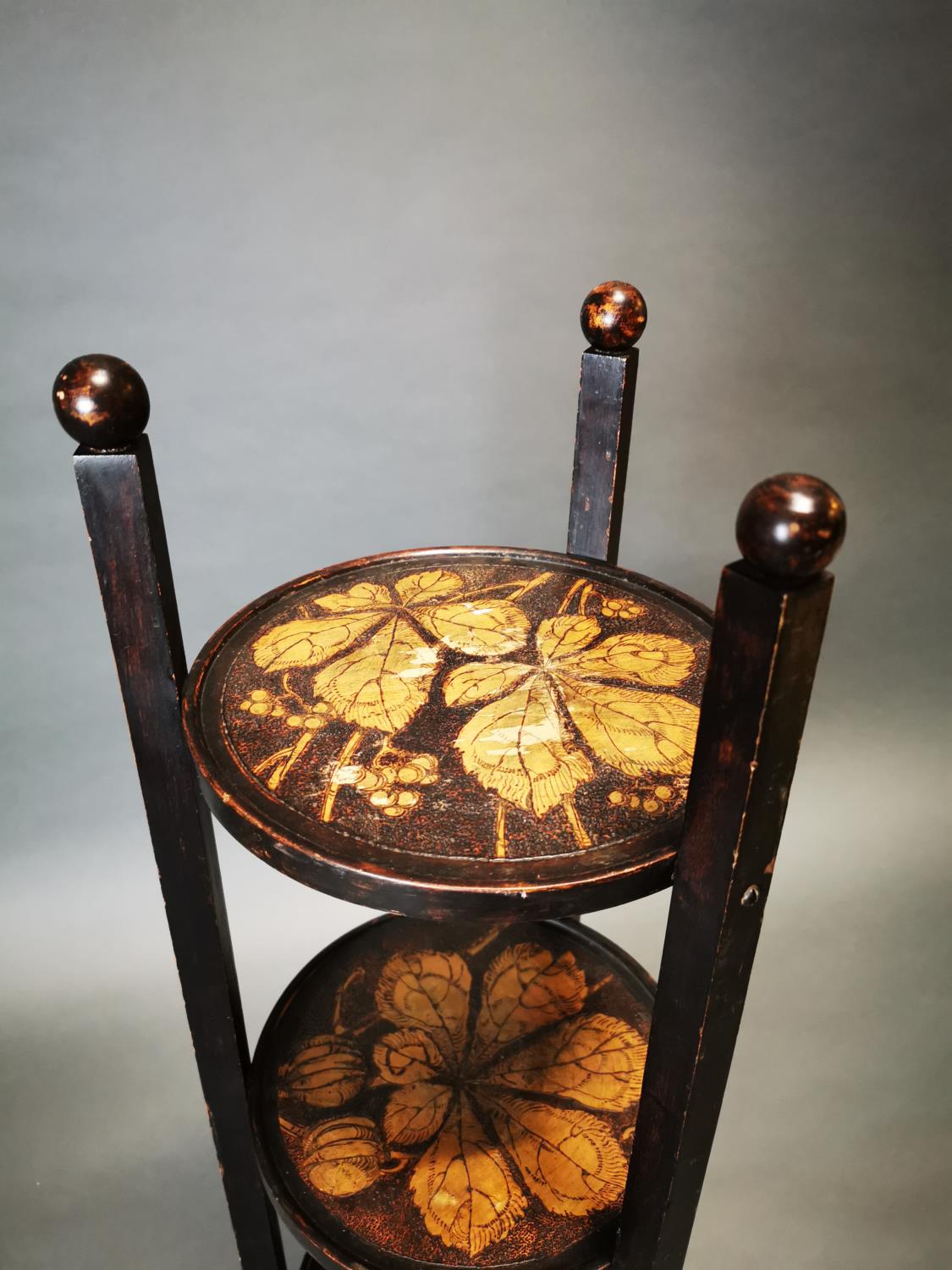 Edwardian mahogany three tier cake stand. - Image 2 of 3