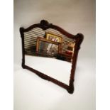 Edwardian mahogany and rosewood wall mirror.