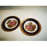 Pair of hand painted ceramic plates.