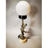 Spelter Art Deco lamp.