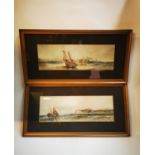 Pair of framed watercolours.