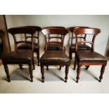 Set of six mahogany Victorian chairs.