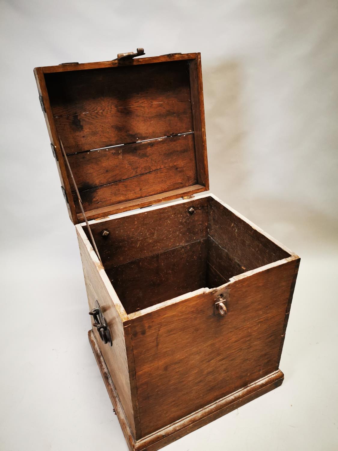 Early 19th C. oak metal bound Estate trunk. - Image 5 of 7