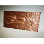 Early 20th C. hand beaten copper panel.