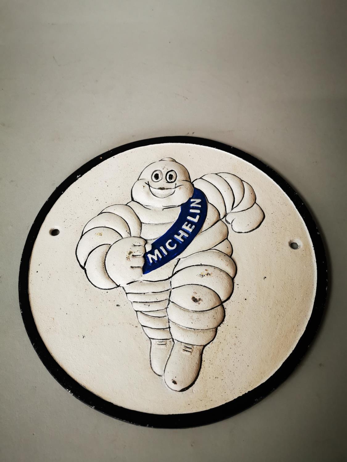 Michelin man cast iron advertising sign.