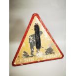Early 20th C. tin plate road sign.
