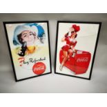 Pair of Coca Cola advertising prints.