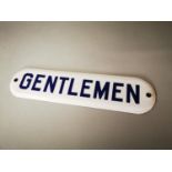 Gentleman Toilet door sign.