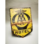 AA Hotel enamel advertising sign.