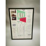 C.I.E framed print of 1953 bus and train times.