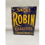 Smoke Robin Cigarettes enamel sign