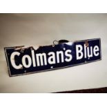 Coleman's Blue enamel advertising sign.